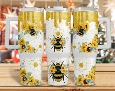 Bee 30oz or 40oz Quencher Tumbler Gift For Her Him Birthday Gift LN Flowers Let It Bee Gift