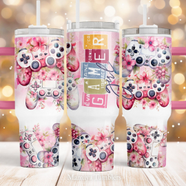 il_1140xN.5615643451_ebpy.jpg Gamer girl 30oz or 40oz Quencher Tumbler Gift For Her Him Birthday Gift LN Flowers Video game controller Waterslide